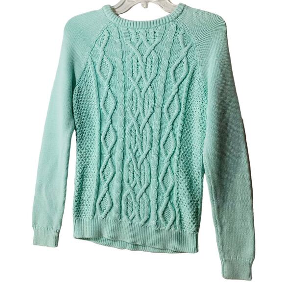 Mint green cable knit sweater - Picture 2 of 5